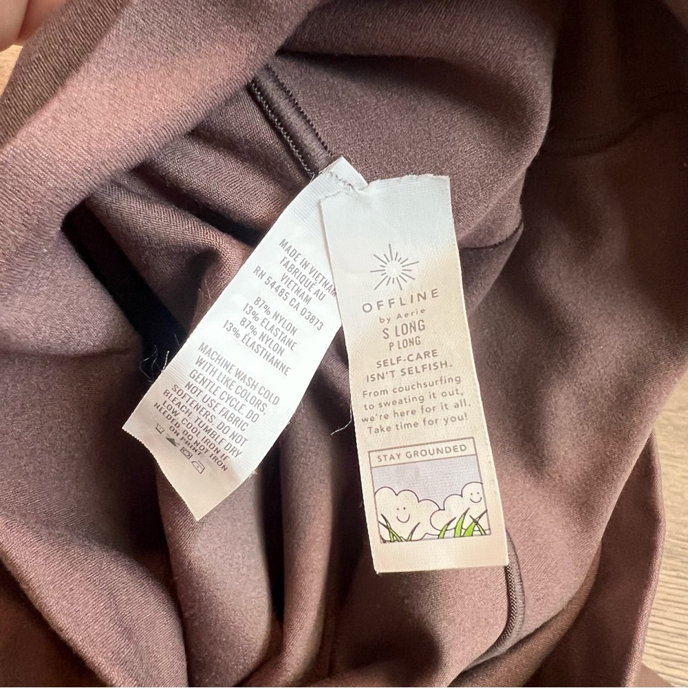 Aerie OFFLINE Real Me Leggings Brown Size S Long High Rise Workout Yoga Pilates - Picture 7 of 8
